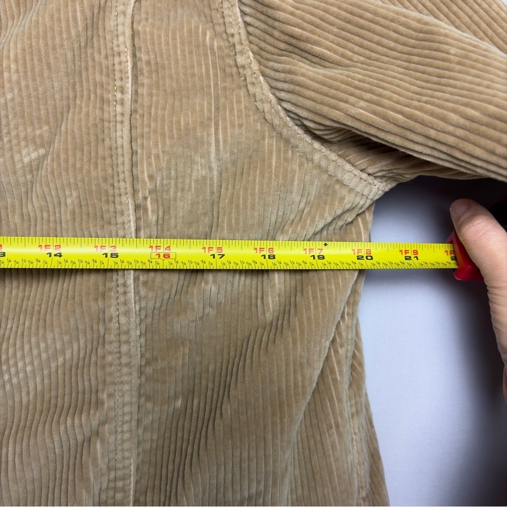 Vintage LL Bean Corduroy Barn Jacket Womens M Tan Beige Chore Coat Lined - Picture 12 of 15